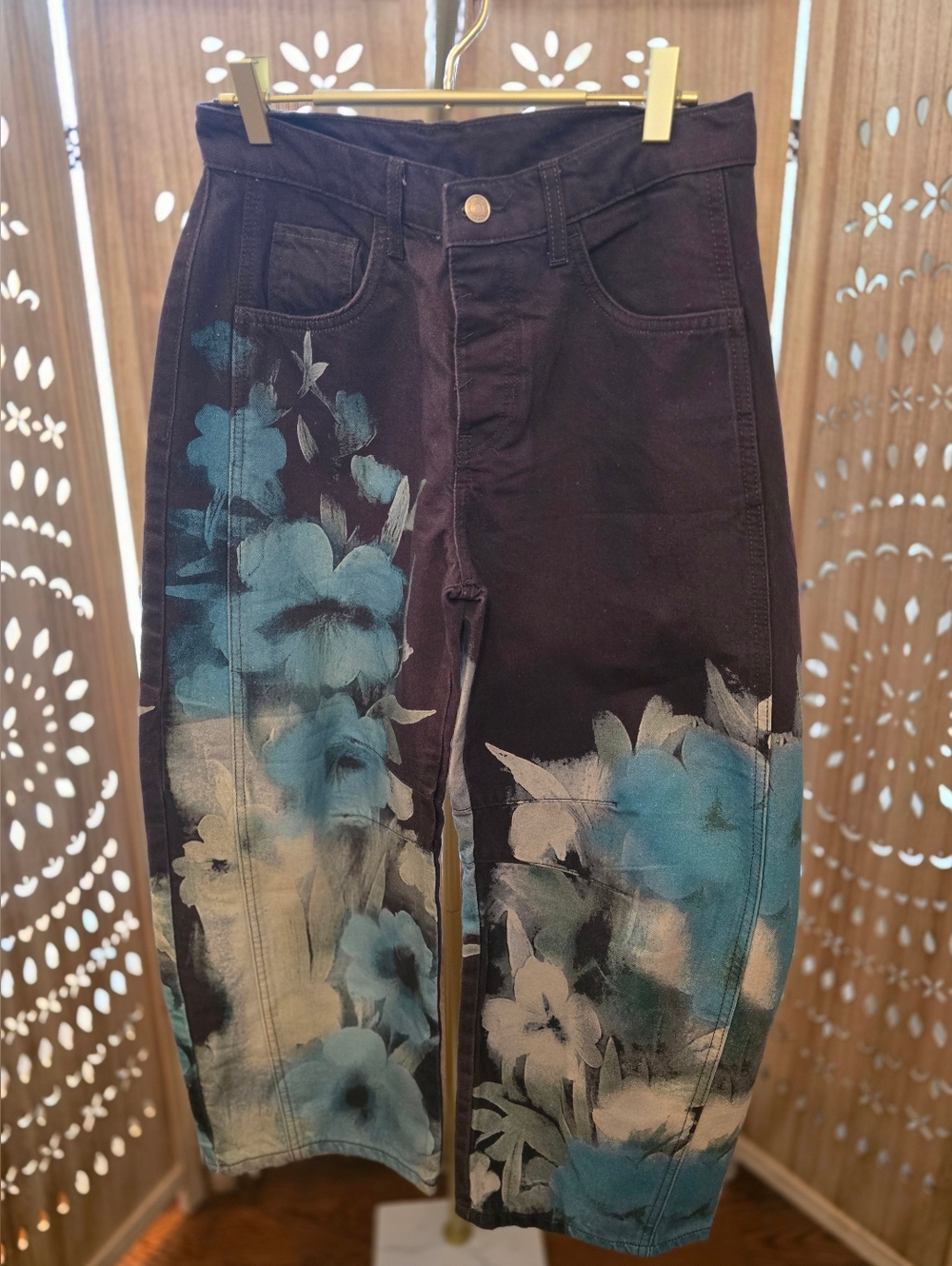 NWOT We The Free Good Luck Printed Barrel Jeans-Washed Floral - Picture 7 of 16